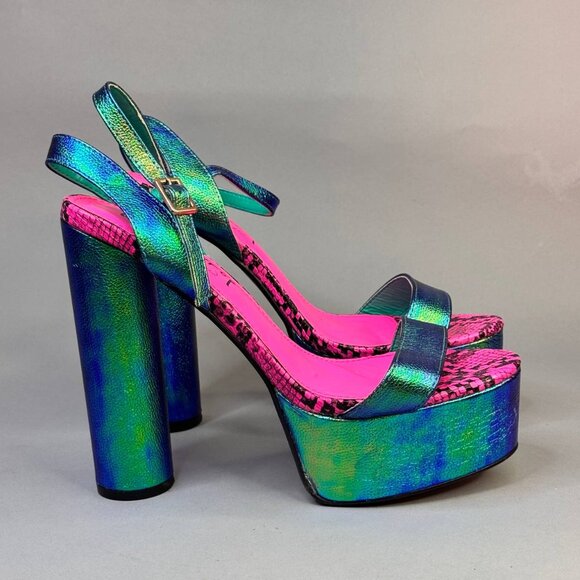 Lemon Drop by Privileged Iridescent Platform Heels – Size 7,5 - Picture 2 of 11